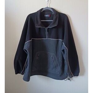 Winners Tech Mens Fleece Pullover Sweatshirt 1/4 Zip Pockets Gray XL